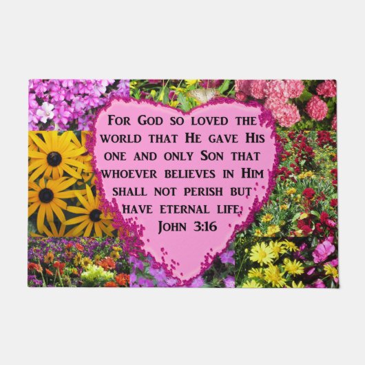 BLOEMEN JOHN 3:16 DESIGN DEURMAT (Voorkant)