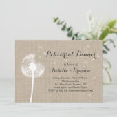 Bloemen Jute Proefdiner Uitnodiging (Staand voorkant)