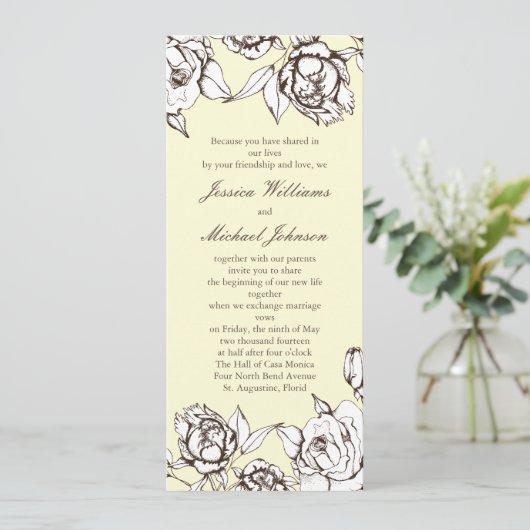  bloemen kaart (Staand voorkant)