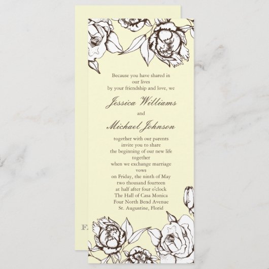  bloemen kaart (Voorkant / Achterkant)