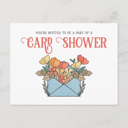 Bloemen Kaart Douche per Mail Invitation (Voorkant)