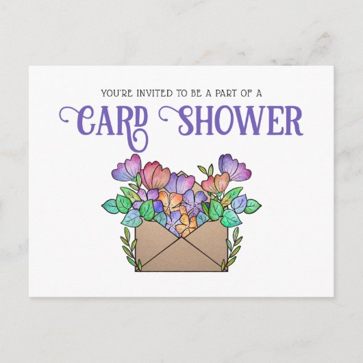 Bloemen Kaart Douche per Mail Invitation (Voorkant)