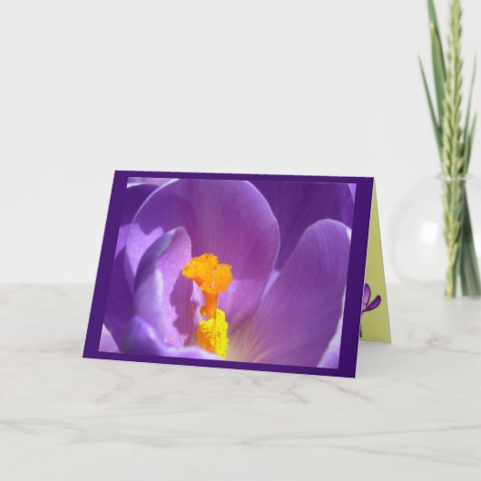 Bloemen Kaarten Crocus Flowers Aangepast Wenskaart (Voorkant)