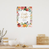 Bloemen Kaarten en Cadeaus feestbord Poster (Keuken)