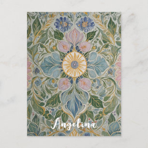 Bloemen Kaleidoscoop gepersonaliseerd Briefkaart