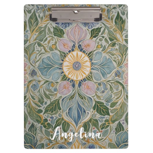 Bloemen Kaleidoscoop gepersonaliseerd Klembord (Voorkant)