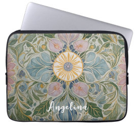 Bloemen Kaleidoscoop gepersonaliseerd Laptop Sleeve