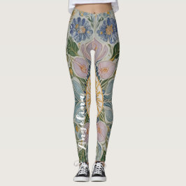 Bloemen Kaleidoscoop gepersonaliseerd Leggings