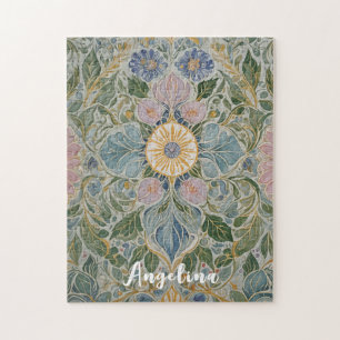 Bloemen Kaleidoscoop gepersonaliseerd Legpuzzel