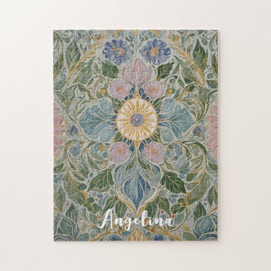 Bloemen Kaleidoscoop gepersonaliseerd Legpuzzel (Verticaal)