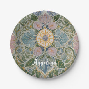 Bloemen Kaleidoscoop gepersonaliseerd Papieren Bordje