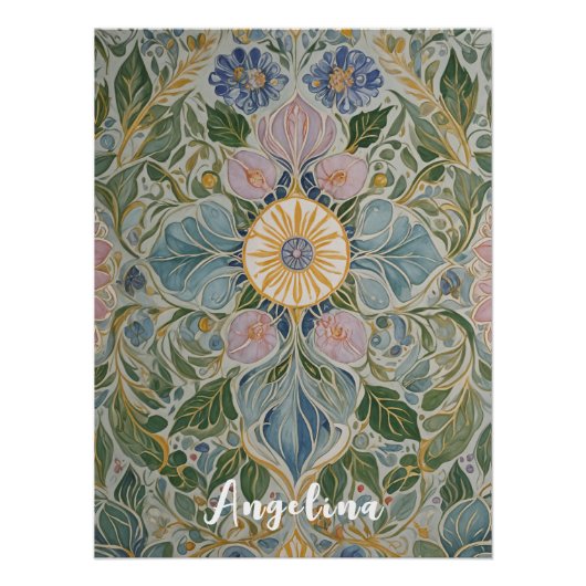 Bloemen Kaleidoscoop gepersonaliseerd Perfect Poster (Voorkant)