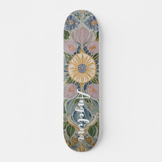 Bloemen Kaleidoscoop gepersonaliseerd Persoonlijk Skateboard (Voorkant)