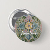 Bloemen Kaleidoscoop gepersonaliseerd Ronde Button 5,7 Cm (Voorkant /achterkant)