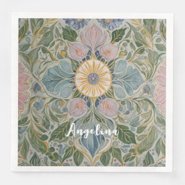 Bloemen Kaleidoscoop gepersonaliseerd Servet