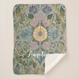 Bloemen Kaleidoscoop gepersonaliseerd Sherpa Deken