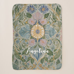 Bloemen Kaleidoscoop gepersonaliseerd Sherpa Deken