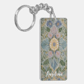 Bloemen Kaleidoscoop gepersonaliseerd Sleutelhanger (Voorkant Links)