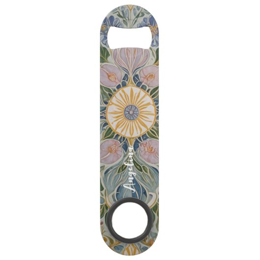 Bloemen Kaleidoscoop gepersonaliseerd Speed Flessenopener (Voorkant)