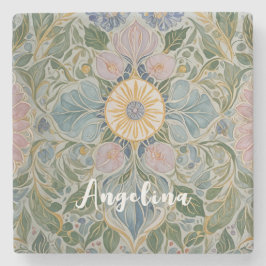 Bloemen Kaleidoscoop gepersonaliseerd Stenen Onderzetter