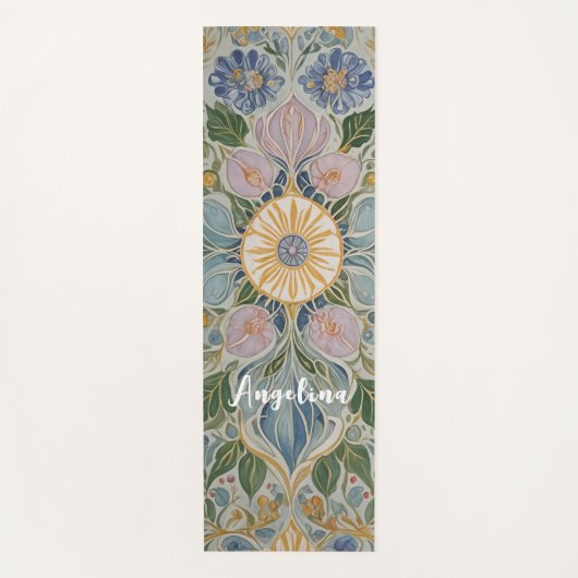 Bloemen Kaleidoscoop gepersonaliseerd Yogamat (Voorkant)