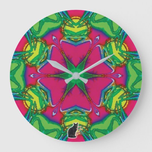 Bloemen Kaleidoscoop Grote Klok (Voorkant)