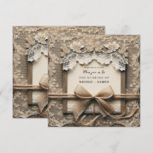  Bloemen Kant Burlap Bow Rustieke Bruiloft