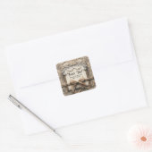  Bloemen Kant Burlap Bow Sweet 16 Verjaardag Vierkante Sticker (Envelop)