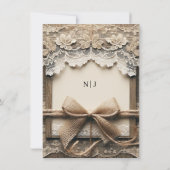  Bloemen Kant Burlap Rustiek Dank u Kaart (Achterkant)