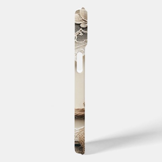 Bloemen Kant Burlap Rustieke Bruiloft Case-Mate iPhone Case (Achterkant / Rechts)