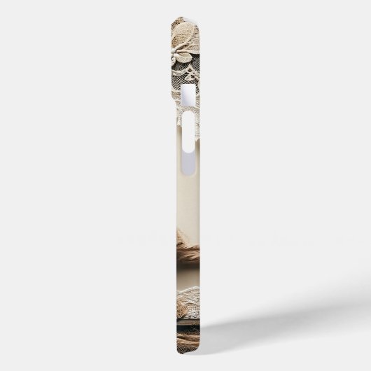 Bloemen Kant Burlap Rustieke Bruiloft Case-Mate iPhone Case (Achterkant / Links)