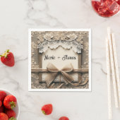 Bloemen Kant Burlap Rustieke Bruiloft Servet (Insitu)