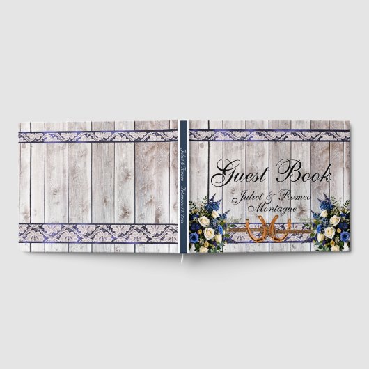 Bloemen, Kant & Hoefijzers, Blauw lint Gastenboek (Volledig)