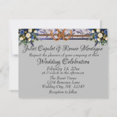 Bloemen, Kant & Hoefijzers, Blauw lint Uitnodigen (Achterkant)