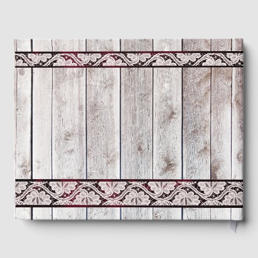 Bloemen, Kant & Hoefijzers, Bourgogne lint Gastenboek (Achterkant)