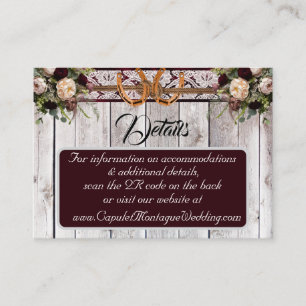 Bloemen, Kant & Hoefijzers, Bourgogne, QR-code Informatiekaartje