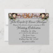 Bloemen, Kant & Hoefijzers Bourgogne Ribbon bruilo (Achterkant)