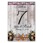 Bloemen, Kant & Hoefijzers, Paarse lint bruiloft Kaart (Achterkant)