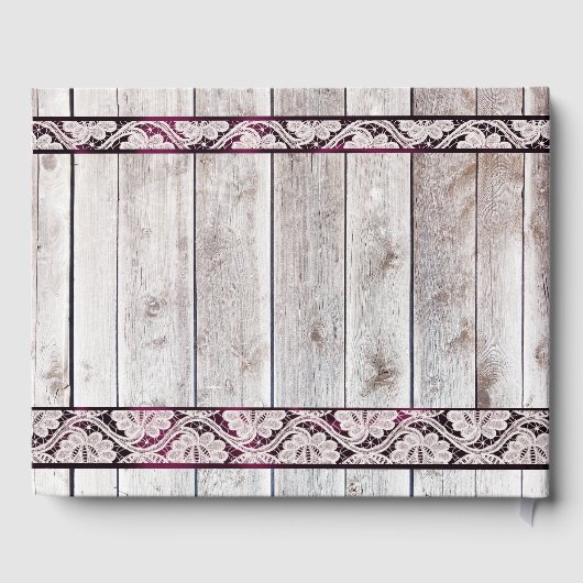 Bloemen, Kant & Hoefijzers, Paarse Lint Gastenboek (Achterkant)