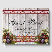 Bloemen, Kant & Hoefijzers, Rood lint Gastenboek (Voorkant)