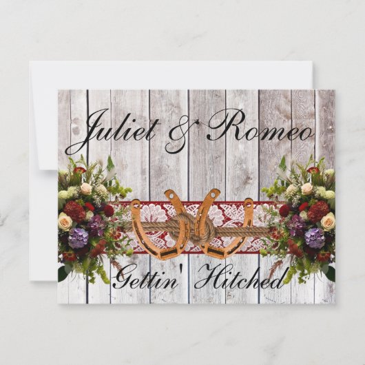 Bloemen, Kant & Hoefijzers, Rood Lint Huwelijk (Voorkant)