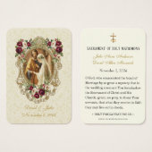Bloemen Kant Katholieke Bruiloft Gebed Kaart (Voorkant /achterkant)