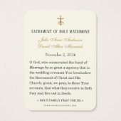 Bloemen Kant Katholieke Bruiloft Gebed Kaart (Achterkant)