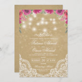 Bloemen  Kant Licht Islamitisch Moslim Bruiloft Kaart (Voorkant / Achterkant)