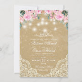  Bloemen Kant Licht Islamitisch Moslim Bruiloft Kaart (Voorkant)