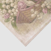 Bloemen, kappen en vogels op de onderdrukte ontkop tissuepapier (Detail)