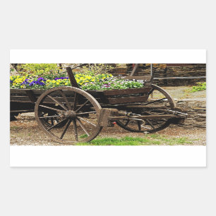 Bloemen Kar Rechthoekige Sticker
