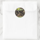 Bloemen Kar Ronde Sticker (Tas)