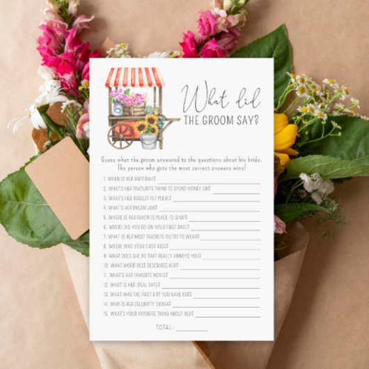 Bloemen kar - Wat zei de bruidegom bruidsspel