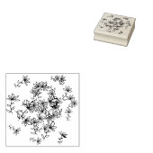 Bloemen karton maken patroon rubber stempel (Gestempeld)